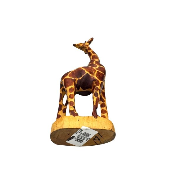 Hand-Carved Wooden Giraffe Figurine Set - Picture 5 of 16